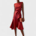 Lena – Women Draped Asymmetric Formal Dress - Image 1