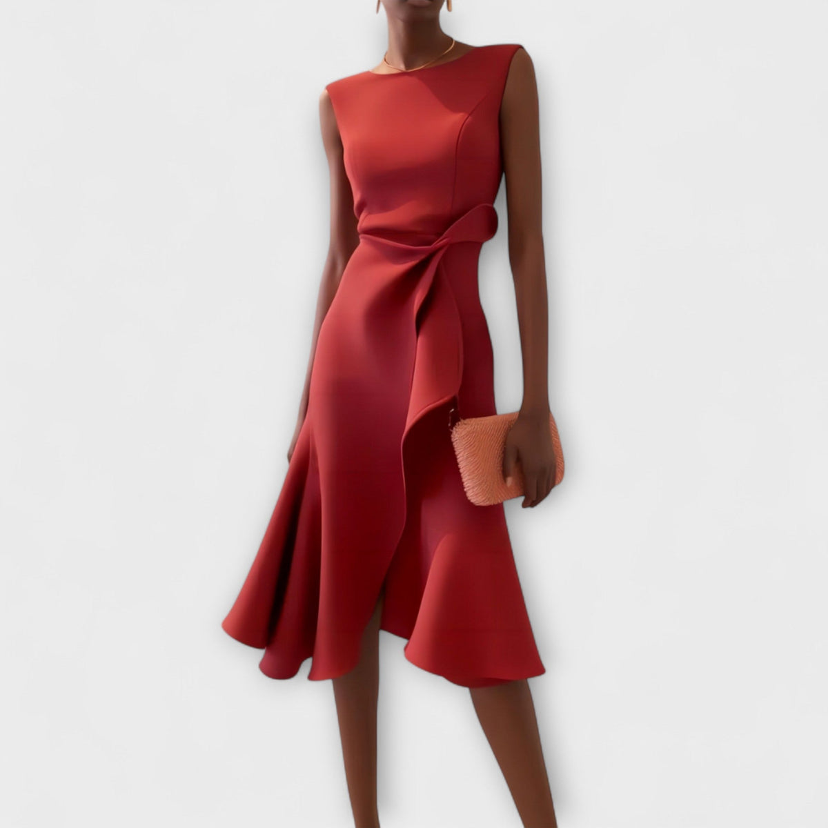 Lena – Women Draped Asymmetric Formal Dress - Image 1