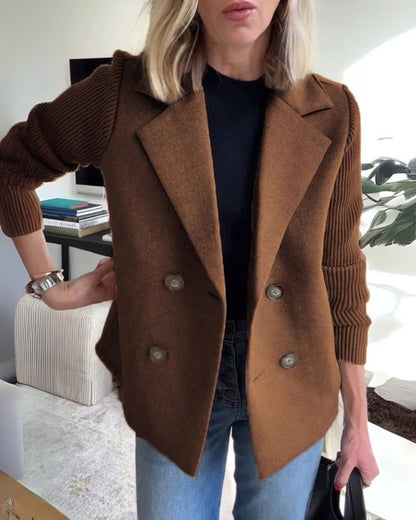 Lucía – Dwurzędowa dzianinowa kamizelka marynarkowa damska