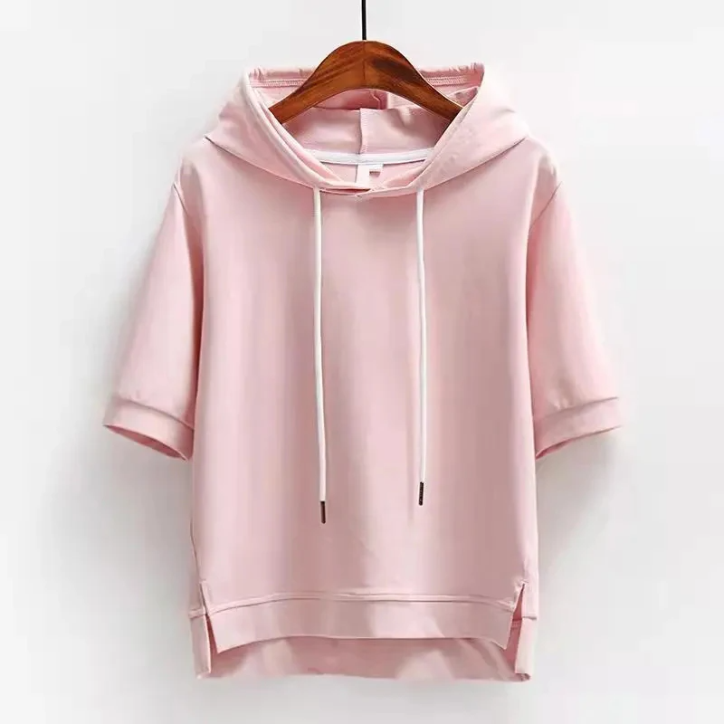 Lena – Bluza z kapturem z krótkim rękawem