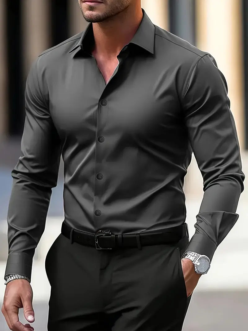 Adrián – Męska Koszula Slim Fit z Długim Rękawem