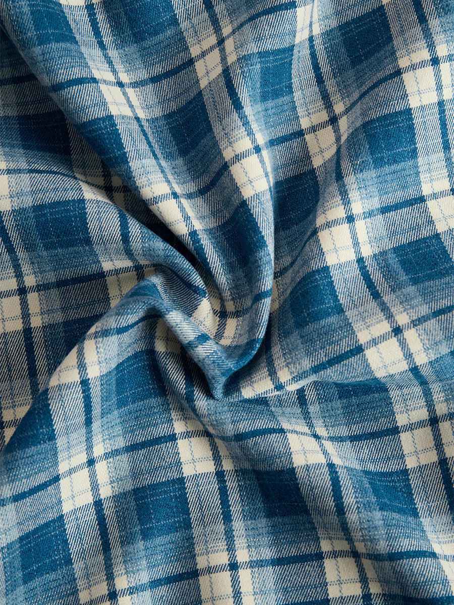 Helena – Damska długa sukienka koszulowa w kratę