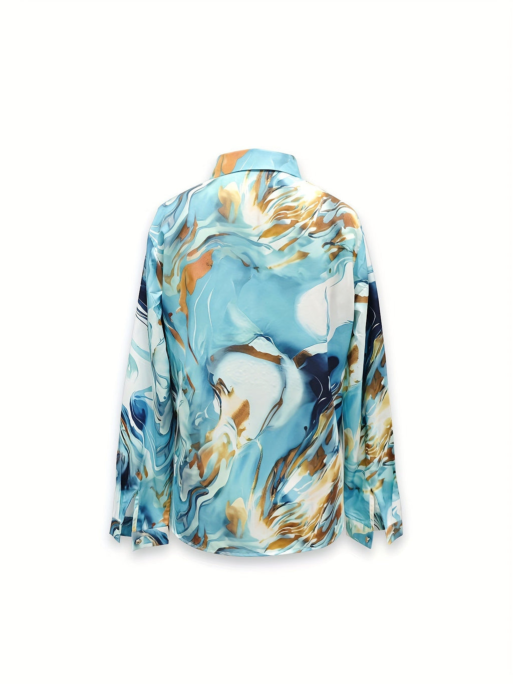 Sarah – Long Sleeve Loose Button Blouse - Image 3