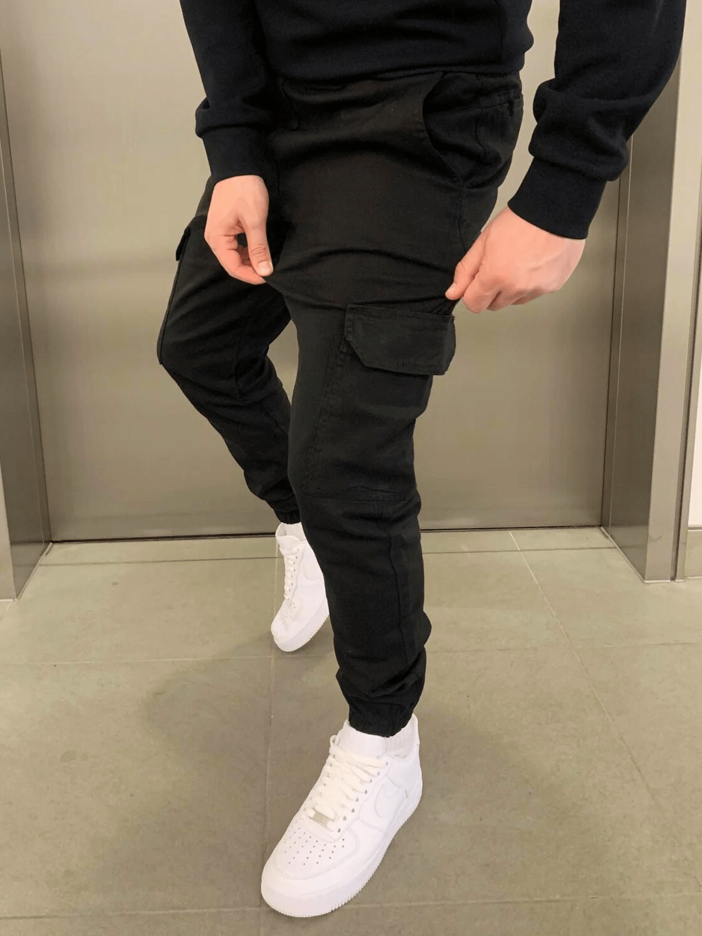 Tomasz – Męskie Spodnie Cargo Slim Fit z Elastycznym Pasem