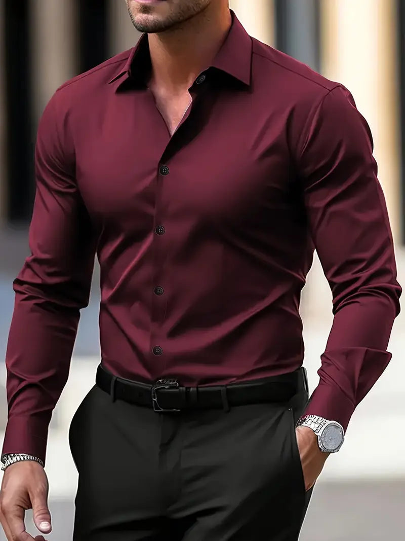 Adrián – Męska Koszula Slim Fit z Długim Rękawem