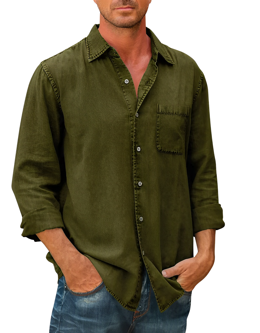 Nils – Long sleeves Button-Up Shirt - Image 6