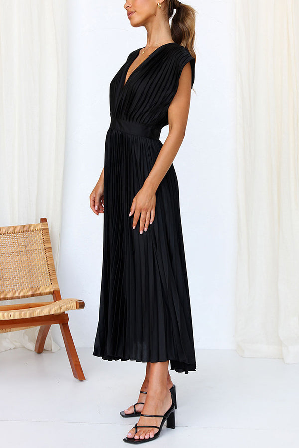 Mia – Women Satin Pleated Maxi Dress - Image 12