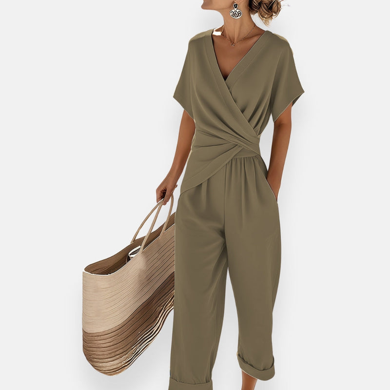 Luna – Women Elegant wrap-style jumpsuit - Image 5