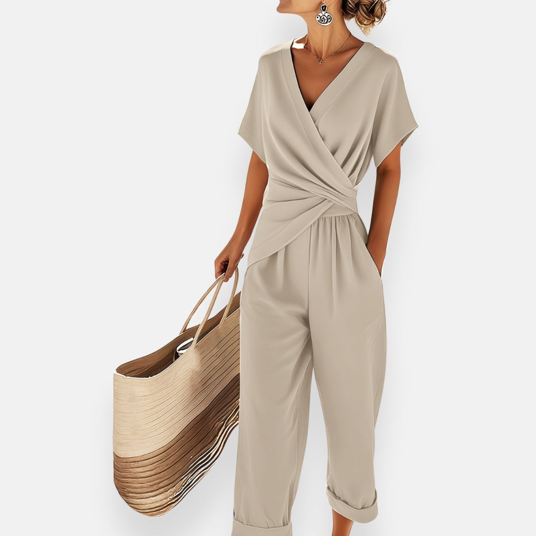 Luna – Women Elegant wrap-style jumpsuit - Image 6