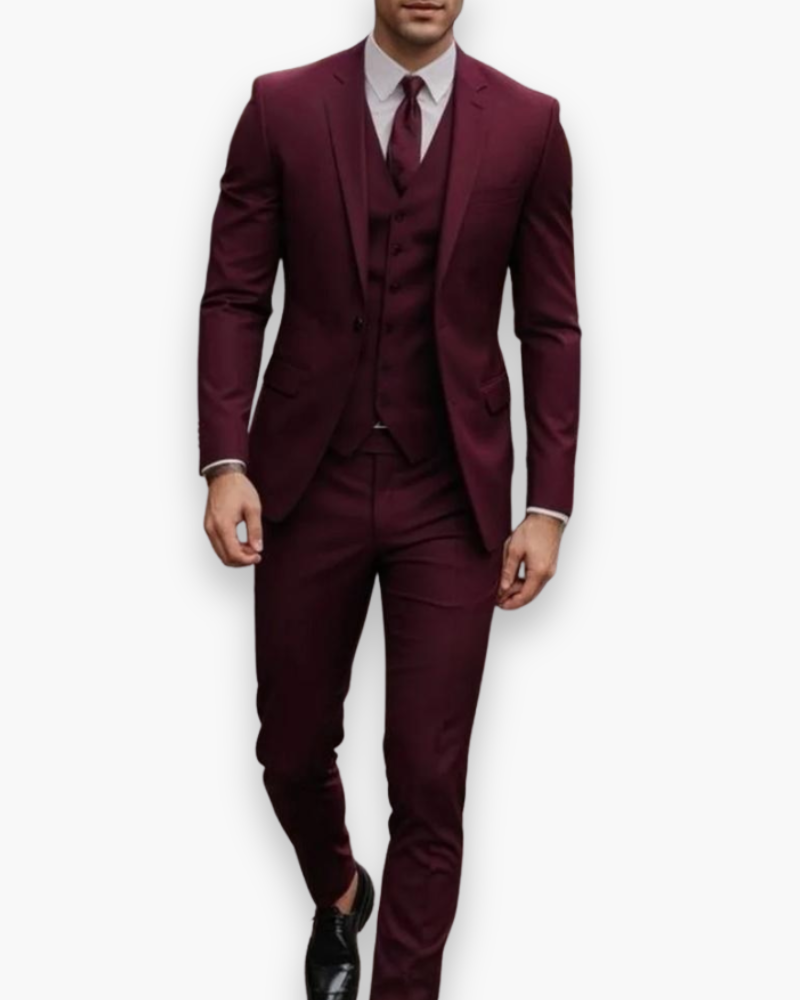 Męski Trzyczęściowy Garnitur z Kamizelką i Eleganckim Krojem | L&V - 7 - Livia-Moda