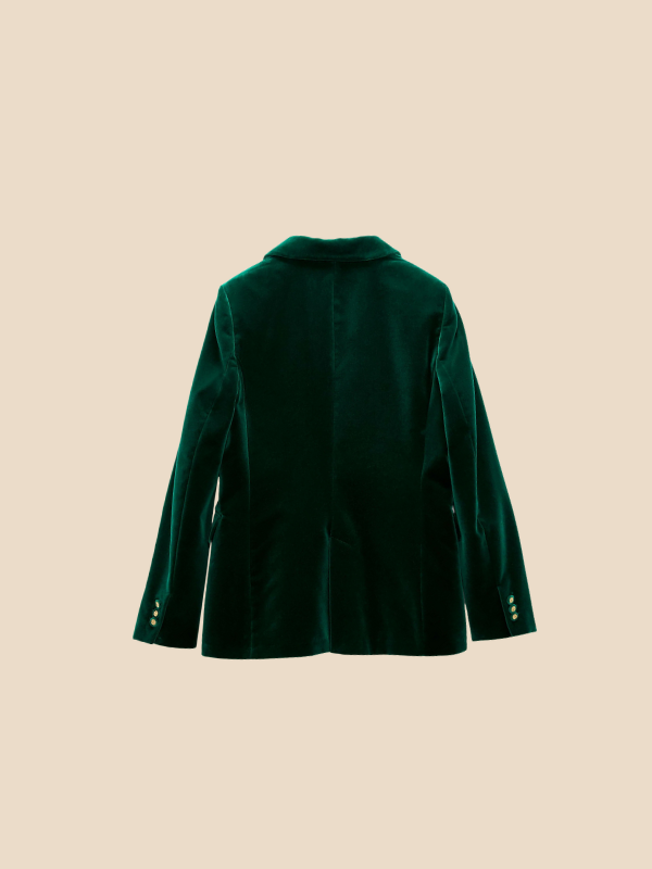 Magda – Damska Marynarka Welurowa z Eleganckim Wykończeniem