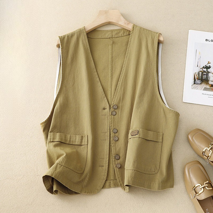 Emma – Women’s Relaxed Button Vest - Image 3