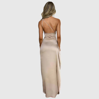 Lisa – Elegant Satin One-Shoulder Dress for Women - Image 6