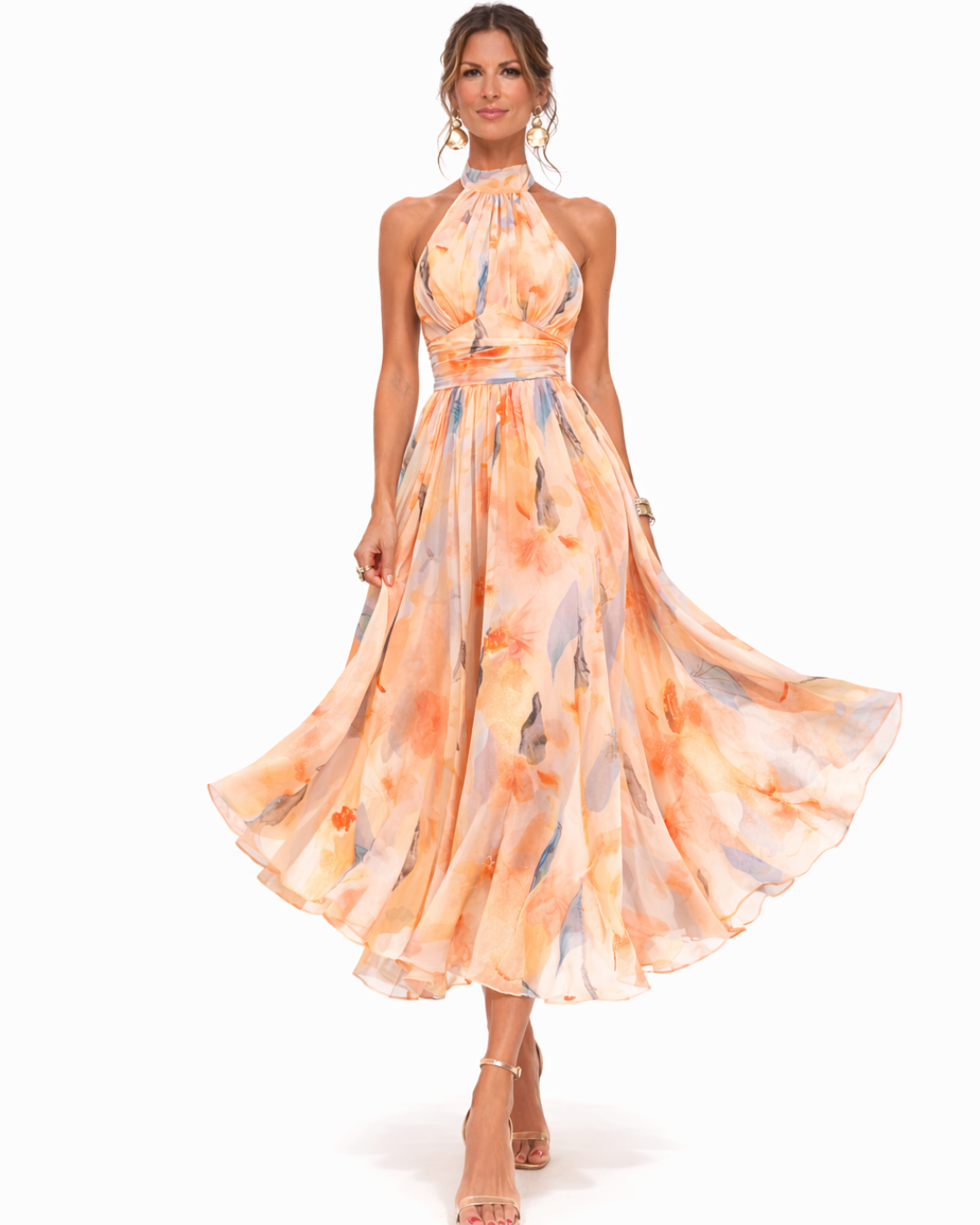Monika – Floral Halter Neck Dress - Image 2