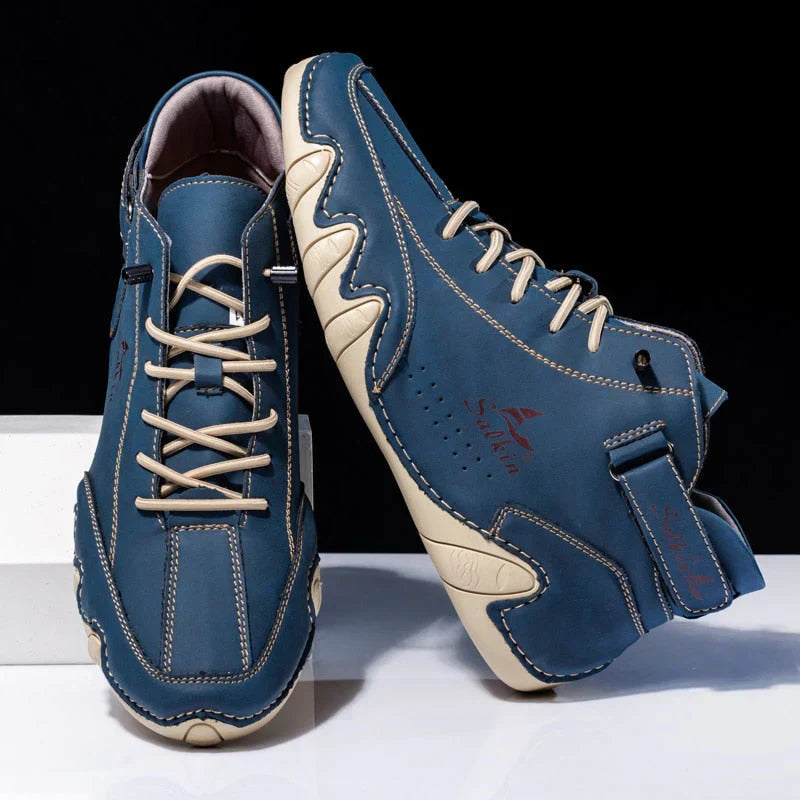 Daniel – Męskie Buty Sportowe z Wysoką Cholewką i Skórzanym Wykończeniem