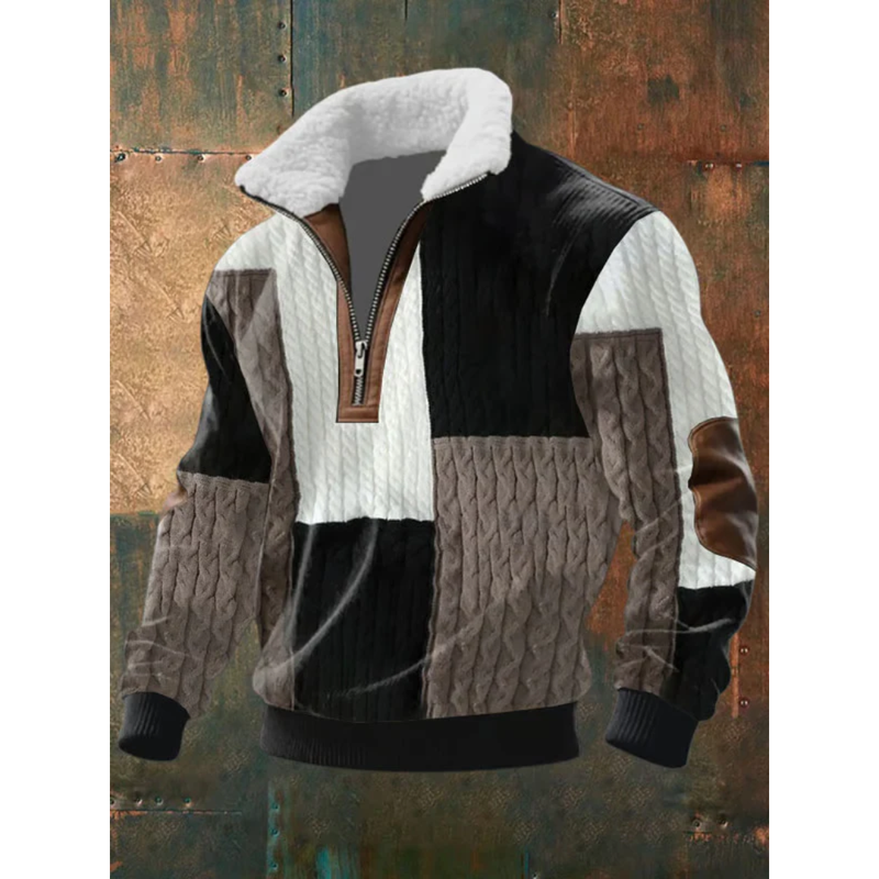 Arthur – Teksturowany sweter męski z półzamkiem o nowoczesnym kroju