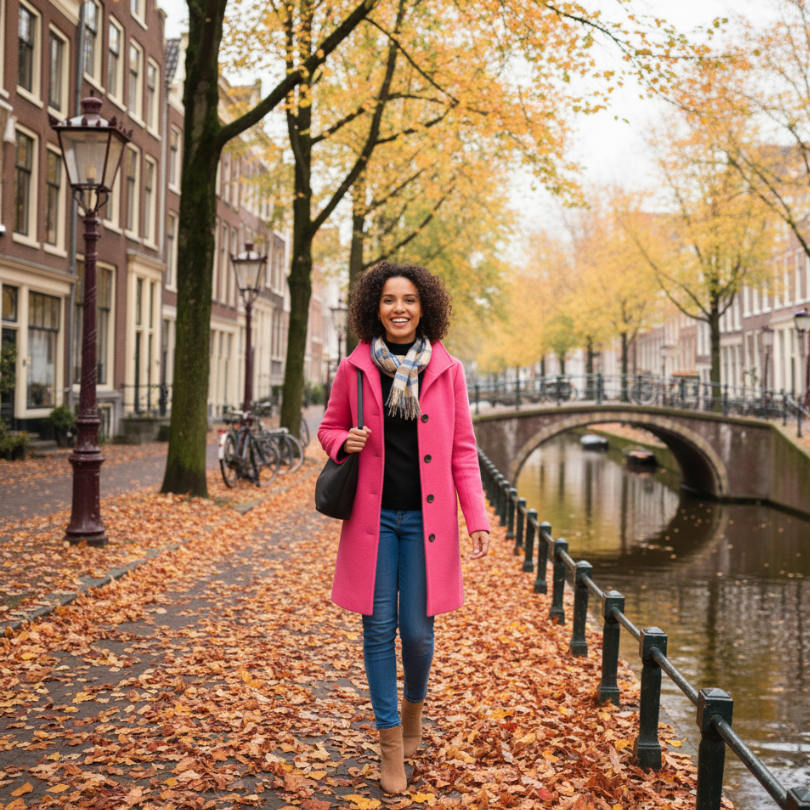 Hazel – Stylowy wełniany płaszcz z kołnierzem dla kobiet