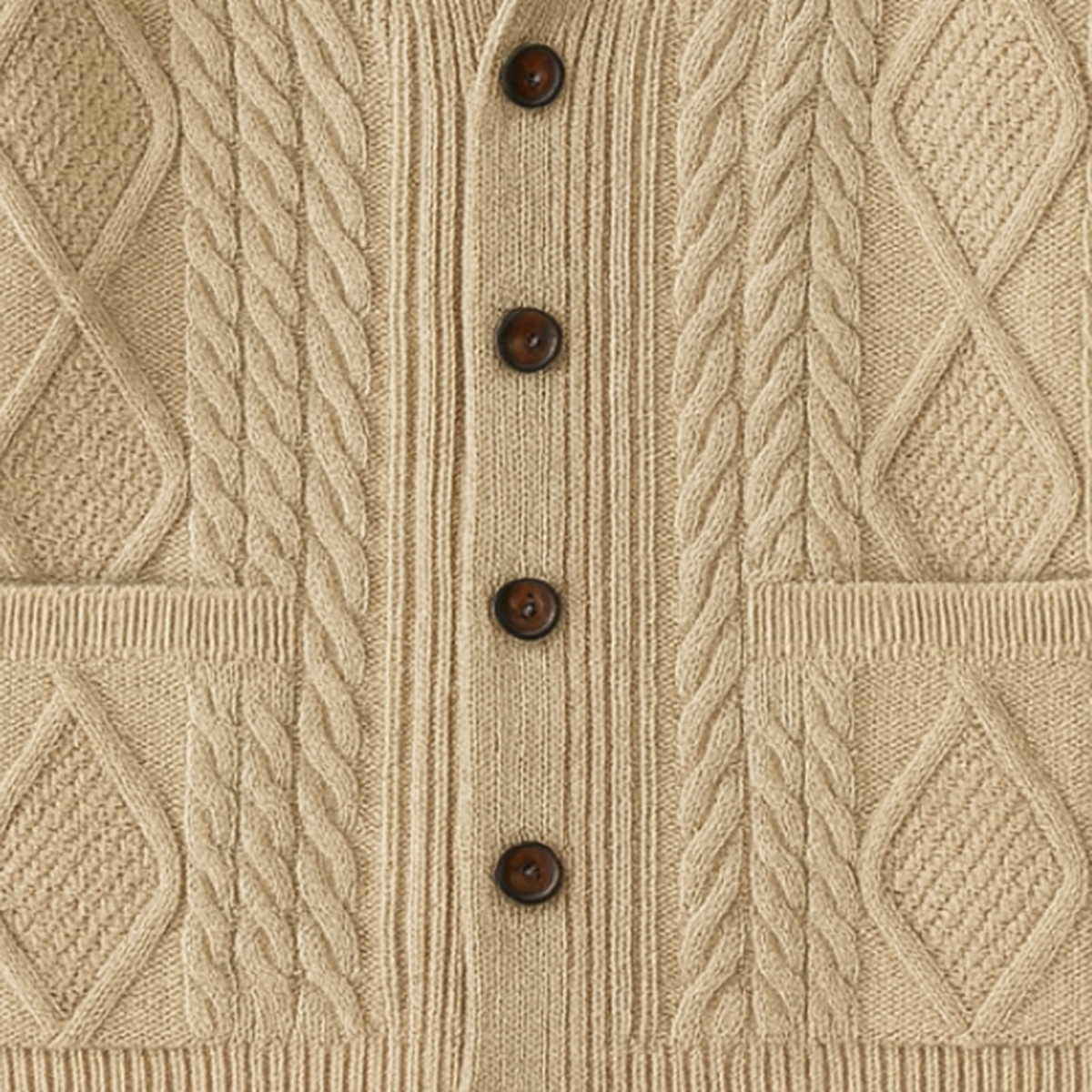 Adam – Męski kardigan z grubym splotem i kołnierzem szalowym