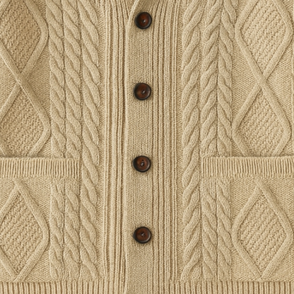 Adam – Męski kardigan z grubym splotem i kołnierzem szalowym