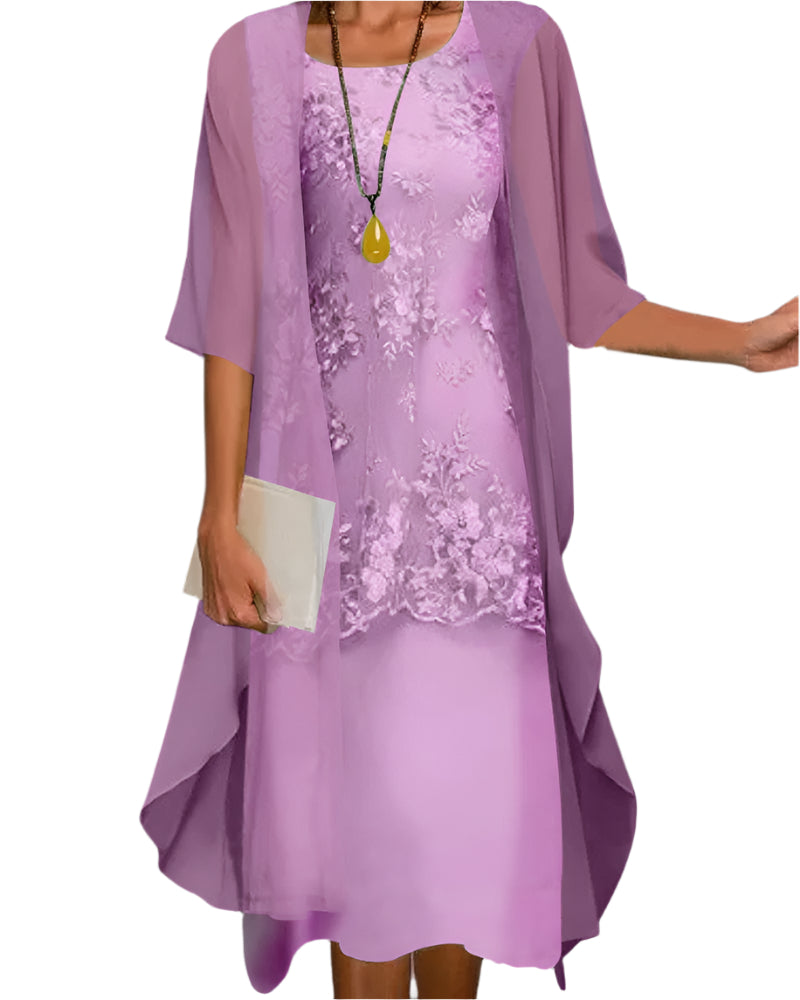 Leni – Fließendes Damenkleid mit transparenten Ärmeln - Image 3