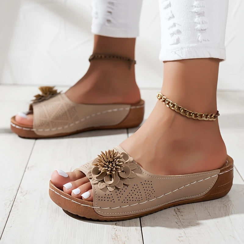 Ella – Elegant Floral Slide Sandals - Image 2