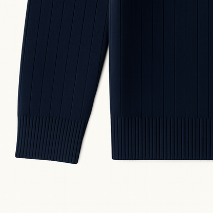 Rafał – Męski sweter z zamkiem i prążkowaną strukturą