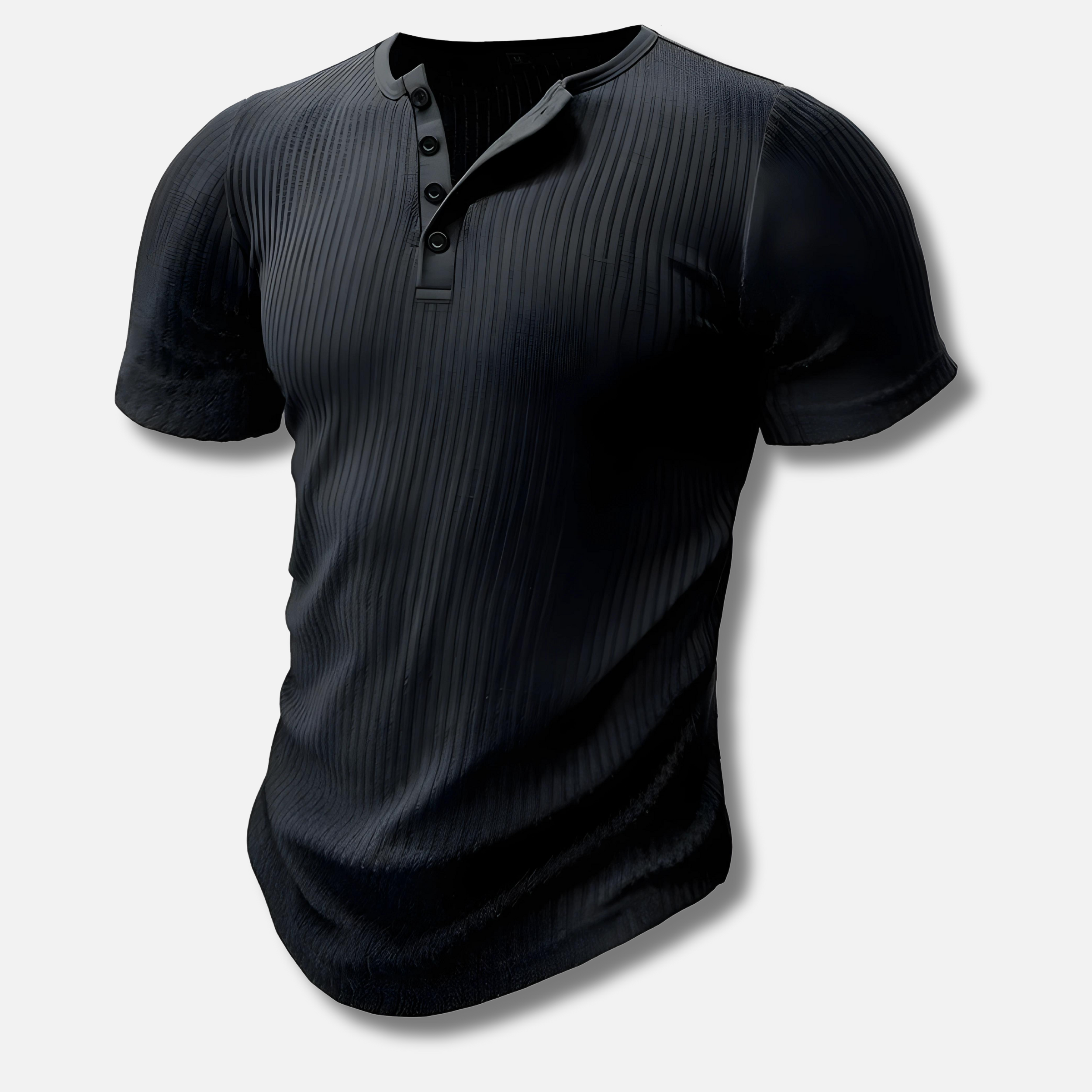 David – Ribbed Henley Shirt - Image 2