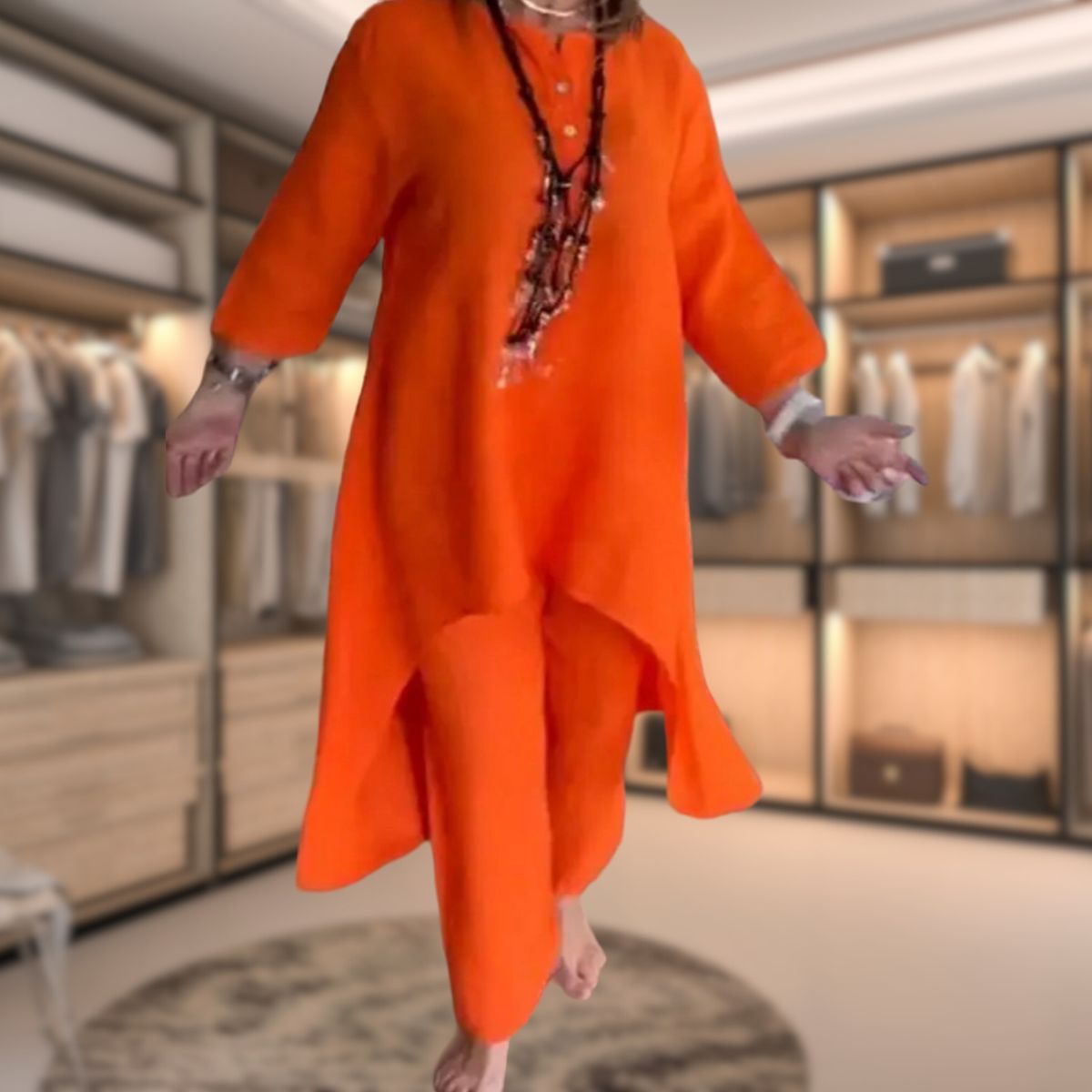 María – Wygodny damski zestaw z tuniką i spodniami