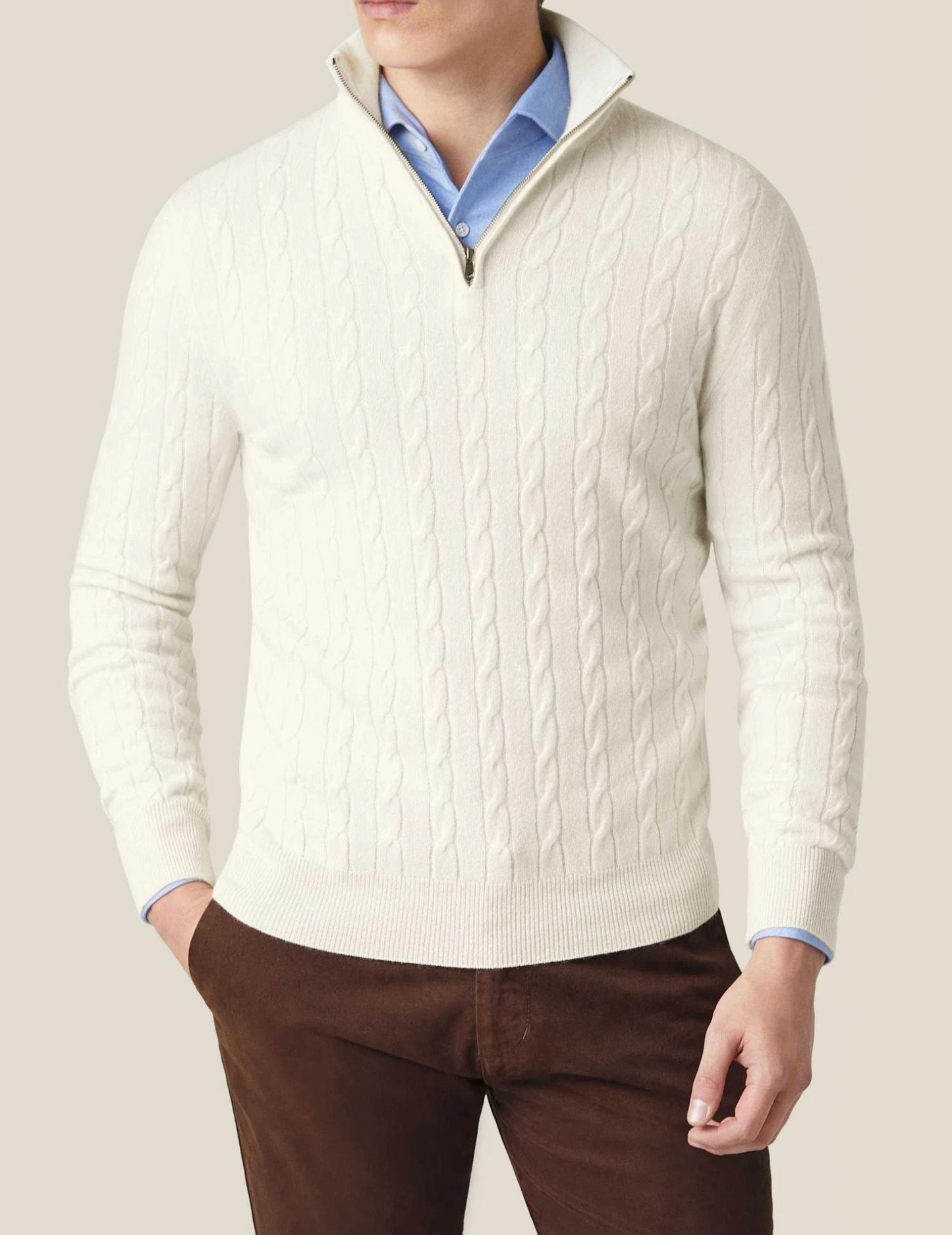 Adrian – Męski sweter z golfem pół-zip