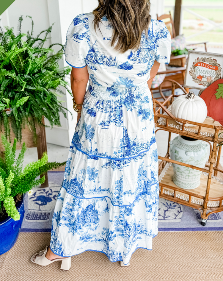 Irina – Women Classic Toile Maxi Dress - Image 5
