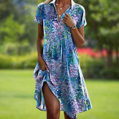 Christa – Women Floral Cocktail Dress - Image 5