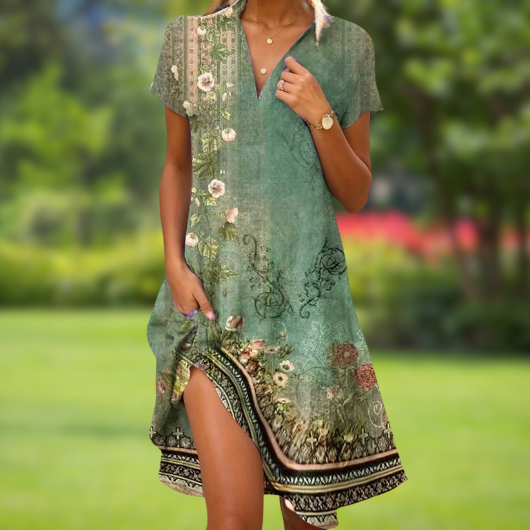 Christa – Women Floral Cocktail Dress - Image 3