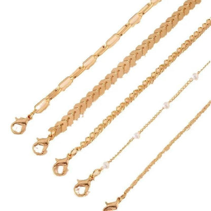 Alexandra – Elegant Anklet 5 piece Set - Image 3