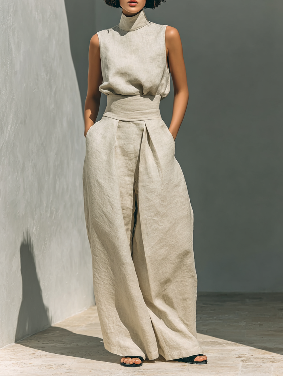 Lieselotte – Sleeveless Blouse and Wide-Leg Jumpsuit - Image 1