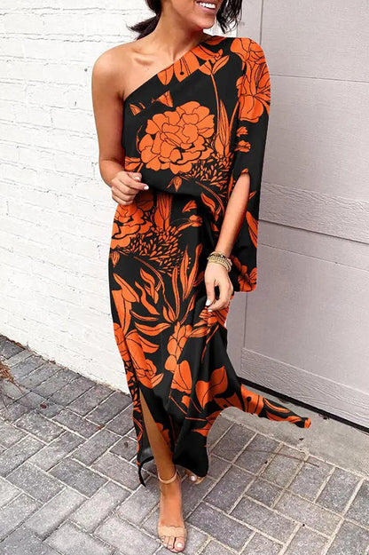 Nadine – Women One Shoulder Split Hem Maxi Dress - Image 3
