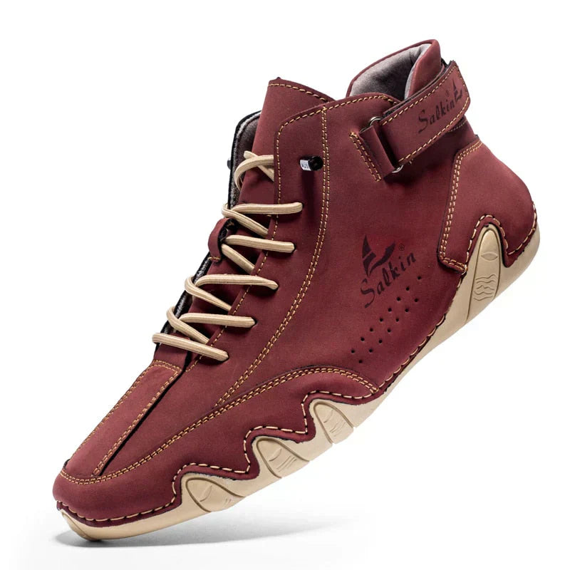 Daniel – Męskie Buty Sportowe z Wysoką Cholewką i Skórzanym Wykończeniem