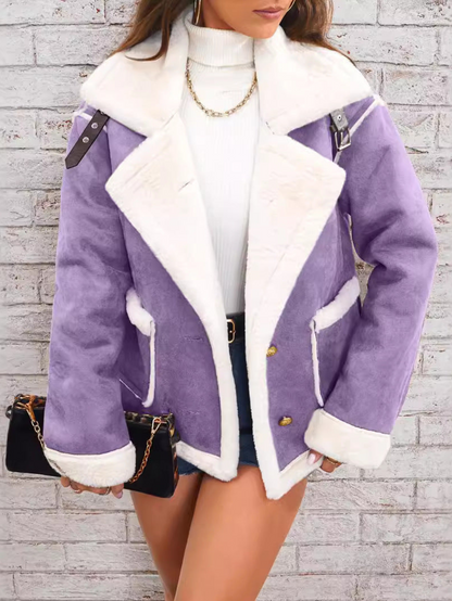 Elena - Kurtka damska pilotka ocieplana kożuchem