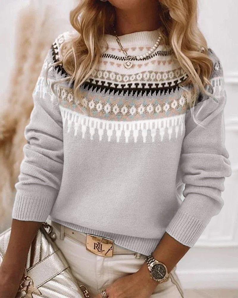 Karolina – Sweter z nordyckim wzorem damski