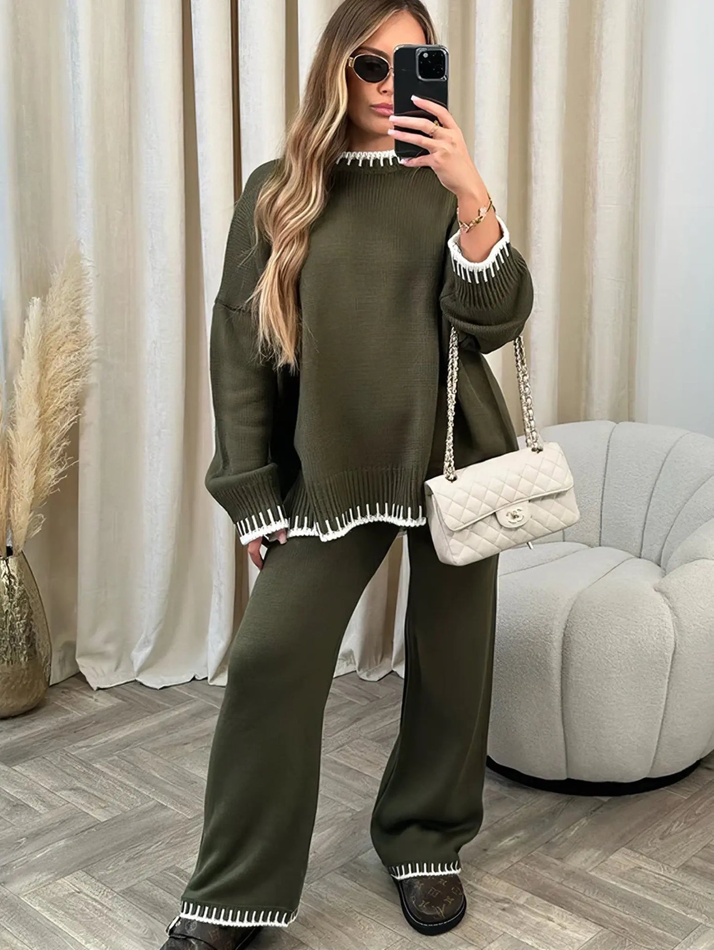 Klara - Komplet damski dzianinowy sweter