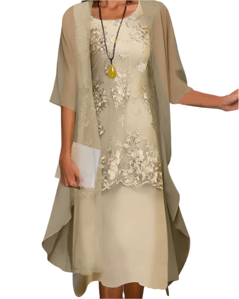 Leni – Fließendes Damenkleid mit transparenten Ärmeln - Image 2