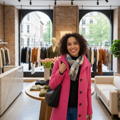 Hazel – Stylowy wełniany płaszcz z kołnierzem dla kobiet