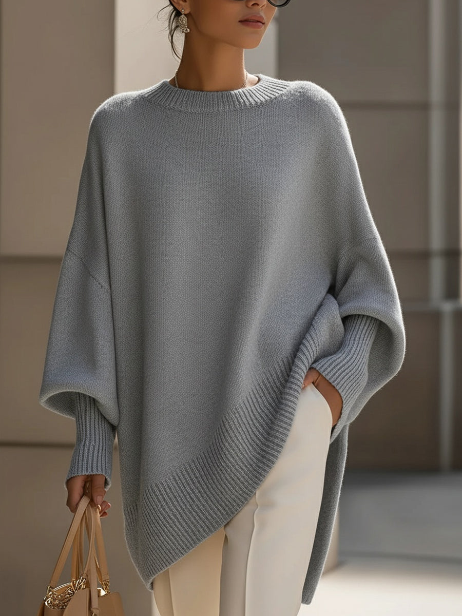 Elena – Elegancki oversize sweter typu ponczo dla kobiet