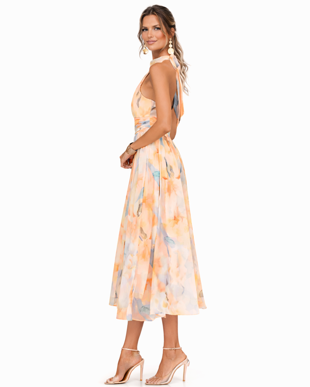Monika – Floral Halter Neck Dress - Image 3