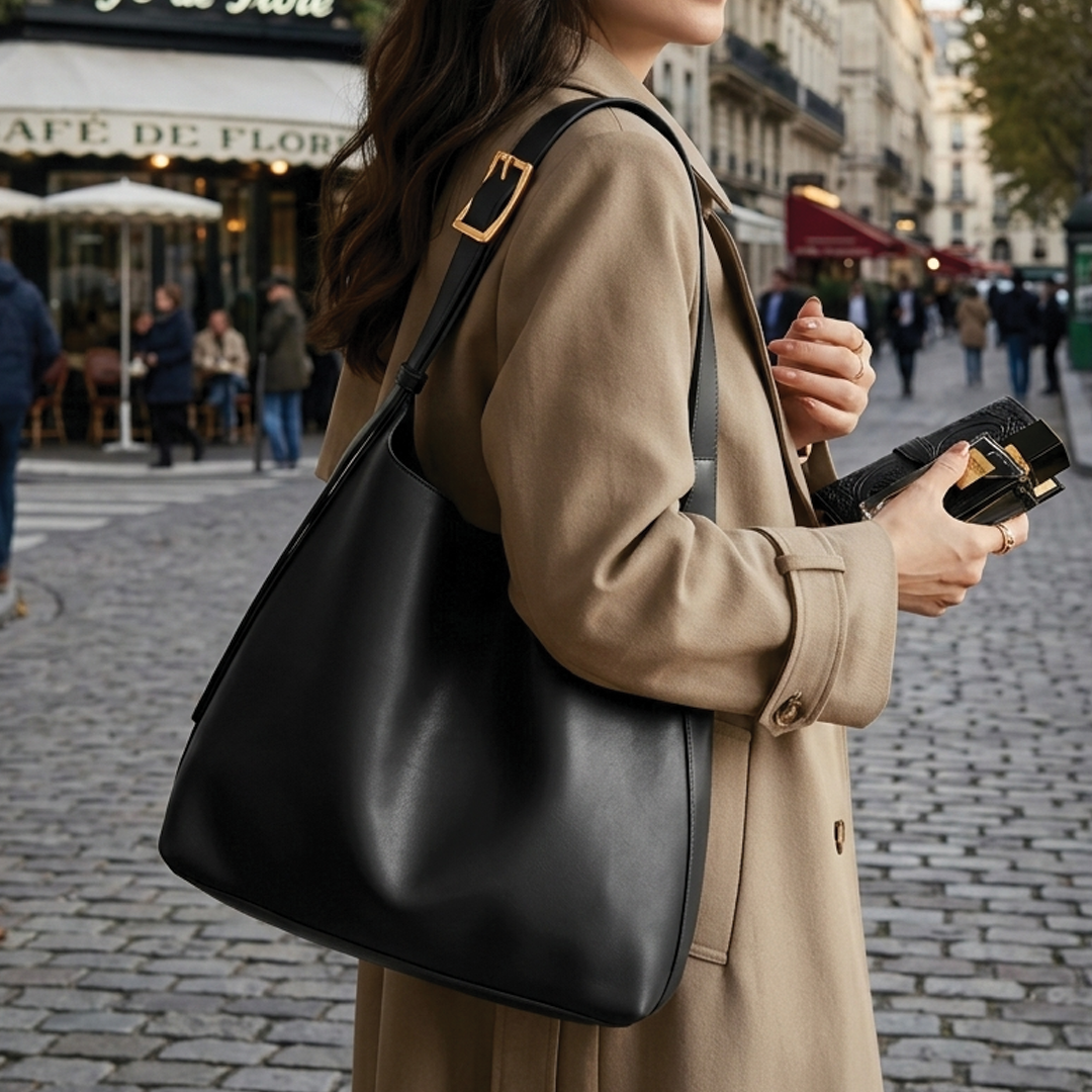 Aria - Vegan Leather Minimalist Shoulder Bag - Image 2
