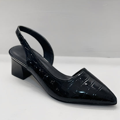 Clara – Eleganckie czółenka slingback na niskim obcasie damskie