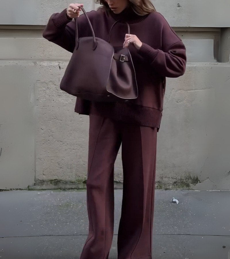 Sofia – Damski jesienno-zimowy komplet dzianinowy o eleganckim, oversize’owym kroju