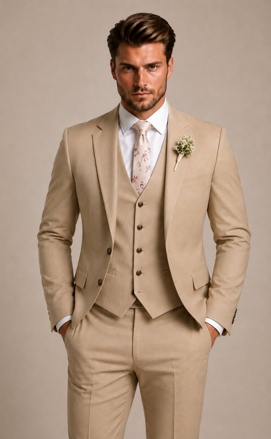 Elegancki garnitur męski trzyczęściowy w kolorze czarnym - 4 - Livia-Moda