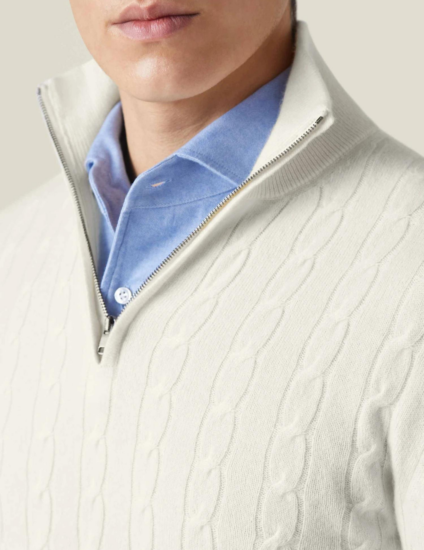 Adrian – Męski sweter z golfem pół-zip