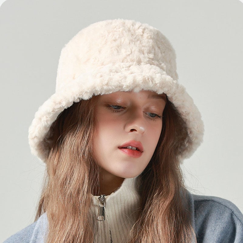 Mila – Damski zimowy bucket hat z miękkim futrzanym wykończeniem