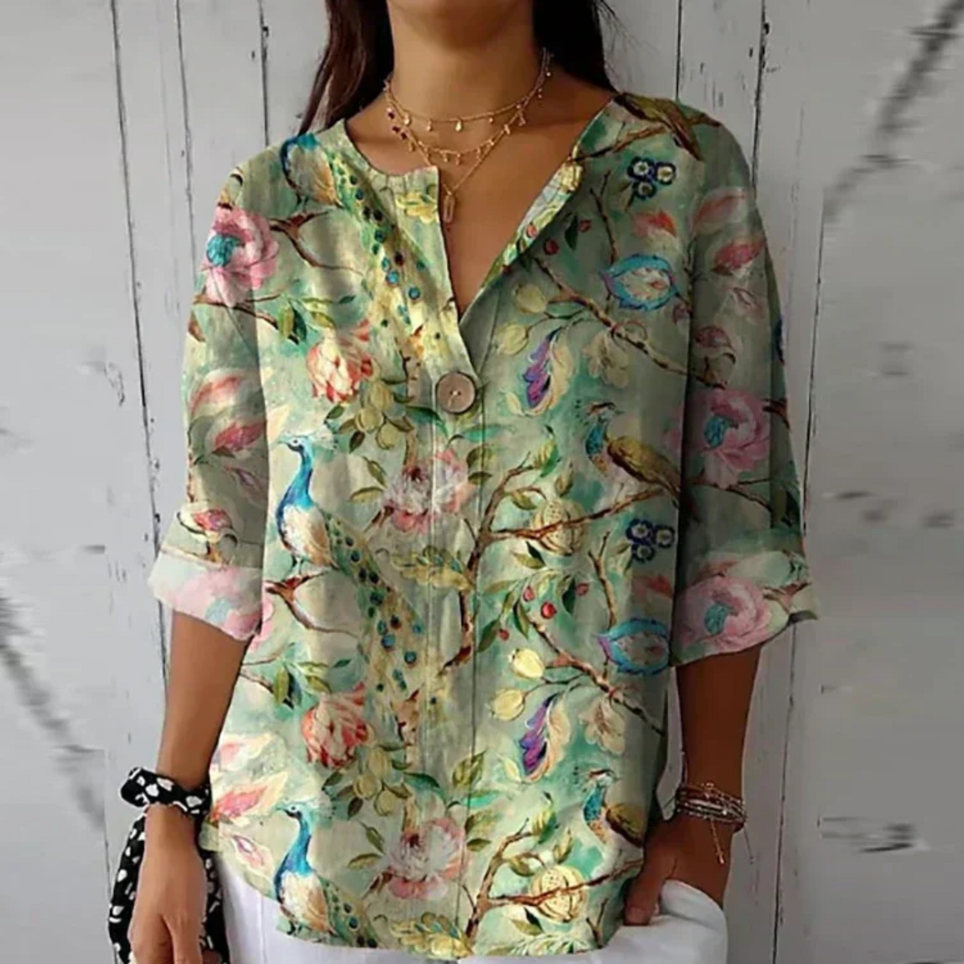 Thea – Women  Chic Floral  Print Blouse - Image 7